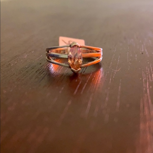 Split Lilac and Clear Gem Stone 925 Silver Dainty Thin Ring - Picture 1 of 9